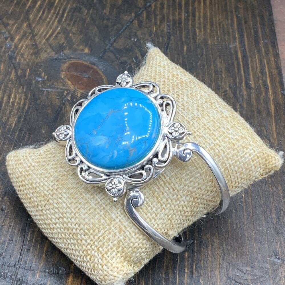 Barse Jardin Cuff Bracelet- Blue Howlite- Silver- NWT